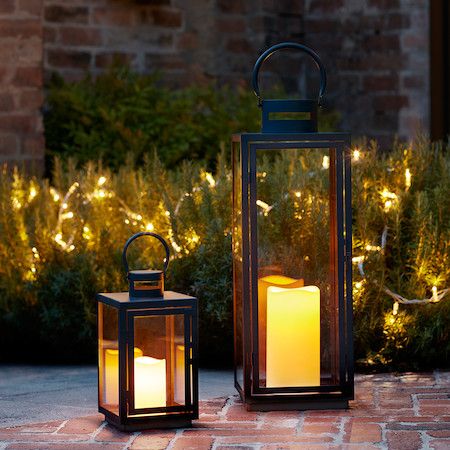 Malvern Large Battery Outdoor Lantern | Outdoor candle lanterns .
