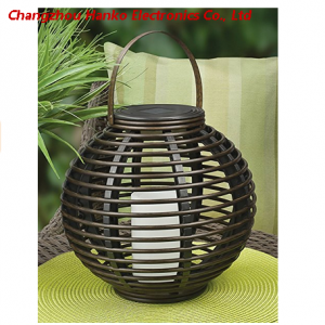 Battery Operated Round Rattan Lantern Garden Light (small Size .