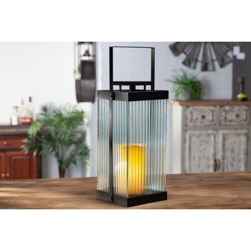Everlasting Glow Black Battery Powered LED Outdoor Lantern with .