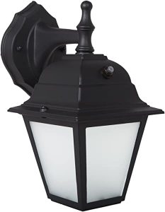 Maxxima LED Porch Lantern Outdoor Wall Light, Black w/Frosted .