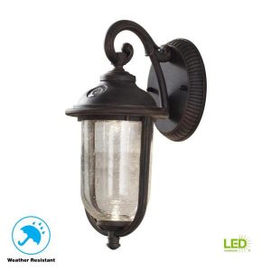 Hampton Bay Perdido Rustic Bronze Outdoor Integrated LED 6 in .