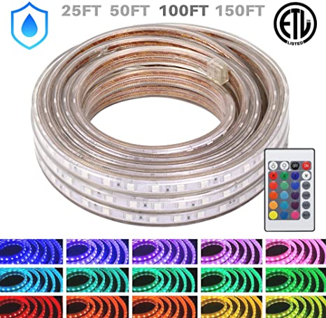 Amazon.com: WYZworks LED Rope Lights, 100 ft Waterproof Color .