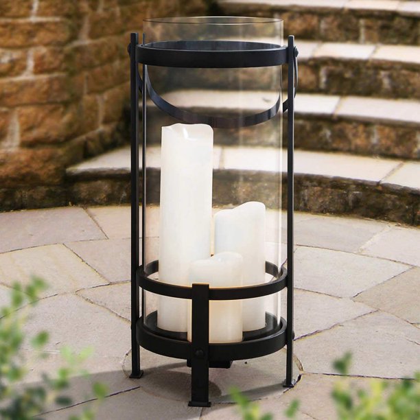 Sunjoy Gentry 3 Flameless LED Candle Outdoor Lantern with Remote .