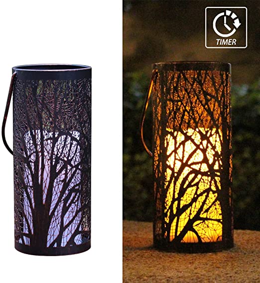 Amazon.com: WRalwaysLX Decorative Woods Lanterns with Timer Candle .