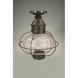 Northeast Lantern Onion Dark Brass One Light Outdoor Flush Mount .