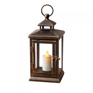 Luminara - Flameless LED Outdoor Candle Lantern - Bronze Metal w .