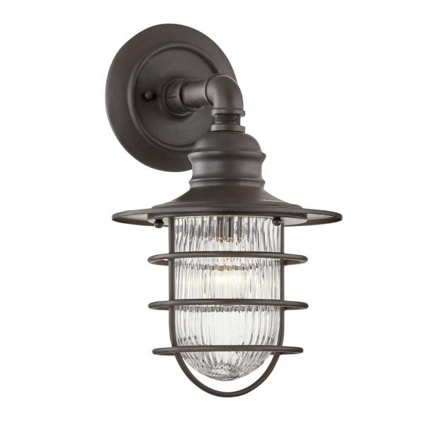 Fifth and Main Lighting Freeport 1-Light Antique Iron Outdoor Wall .