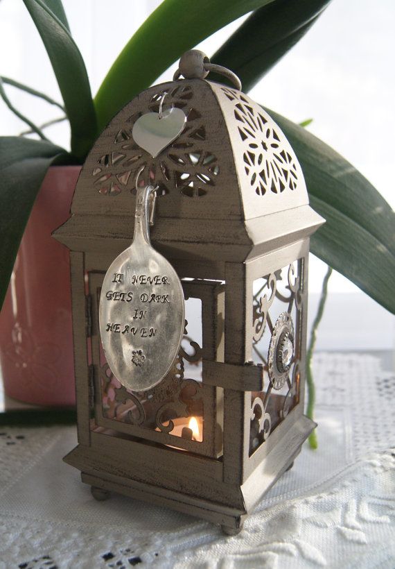 Grandfather Memorial Lantern light Personalized by HeavenHoldsYou .