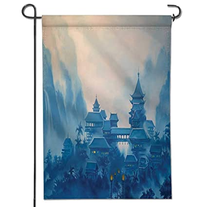 Amazon.com : Memorial Garden Flags Decor Chinese Temple Paint Mist .