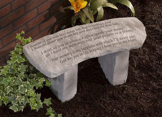 Memorial Garden Bench - I Thought of You With Love Tod