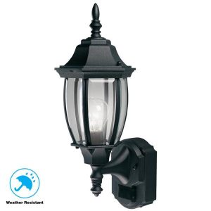 Hampton Bay Alexandria 180° Black Motion-Sensing Outdoor .