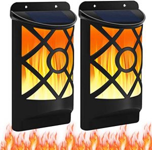 B-right Solar Lights Outdoor Flickering Flames Wall Lights .