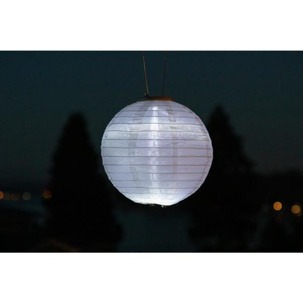Allsop Glow 10 in. White Round Integrated LED Hanging Outdoor .