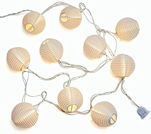 Amazon.com : SUNSGNE 8.5Ft Hanging Nylon Lantern String Lights:10 .