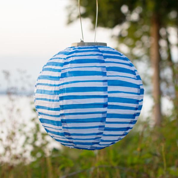 ALLSOP Glow 10 in. Blue/White Stripe Round Integrated LED Hanging .