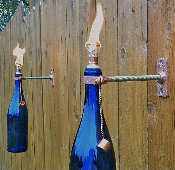 12 More DIY Oil Lantern Ideas | Wine bottle tiki torch, Wine .