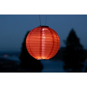 ALLSOP Glow 10 in. Orange Round Nylon Integrated LED Hanging .