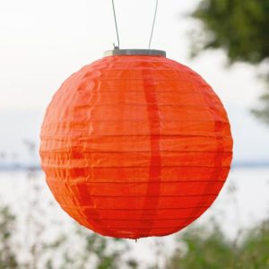 ALLSOP Glow 10 in. Orange Round Nylon Integrated LED Hanging .