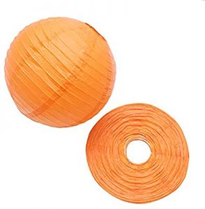 5Pcs 12 Inches Decorated Orange Lanterns Decorative Lights .