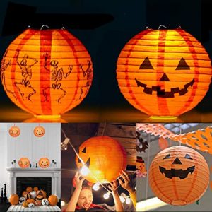 UNEEDE Halloween Decor Paper Lantern Halloween Party Lantern with .