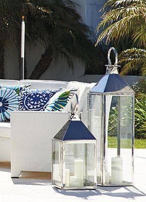 Love oversized lanterns for outdoor styling - ensure you weigh .