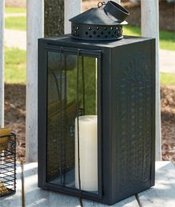 Oversized Punched Black Metal Lantern | Metal lanterns, Candle .