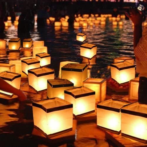 Amazon.com: Outdoor Square Water Floating Candle Lanterns .