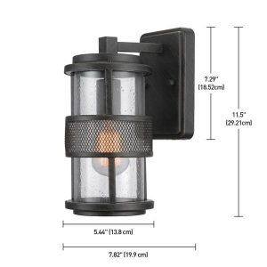 Globe Electric Bronson 1-Light Dark Bronze Outdoor Wall Lantern .