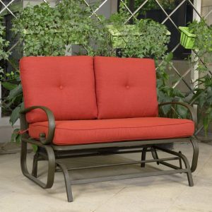 Cloud Mountain Patio Glider Bench Outdoor Cushioed 2 Person Swing .