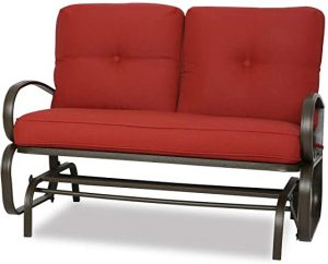 Amazon.com : Patio Swing Glider Bench Outdoor Cushioed 2 Person .