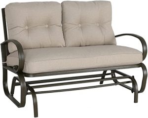 Amazon.com : Patio Glider Bench Loveseat Outdoor Cushioed 2 Person .