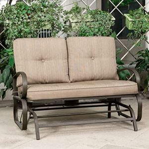 Amazon.com : Cloud Mountain Patio Glider Bench Outdoor Cushioned 2 .