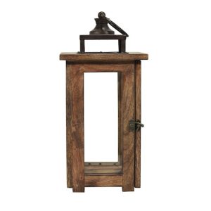 allen + roth 7.4-in x 15.3-in Rustic Metal Pillar Candle Outdoor .