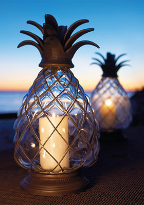 Fun outdoor pineapple lanterns from Frontgate. I love these. (With .