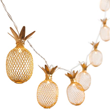 Amazon.com : Ling's moment 5FT Pineapple String Lights 10 Golden .