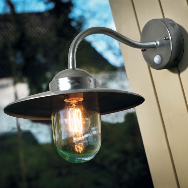 Luxembourg outdoor lantern (Nordlux, 22661031, galvanized, PIR .