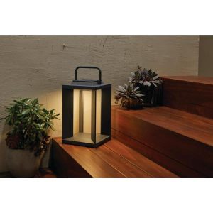 Hampton Bay 11.75 in. Grey Solar Powered Outdoor Plastic LED .