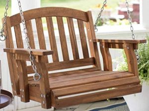 Amazon.com : Outdoor Wood Single Person Porch Swing Patio Garden .