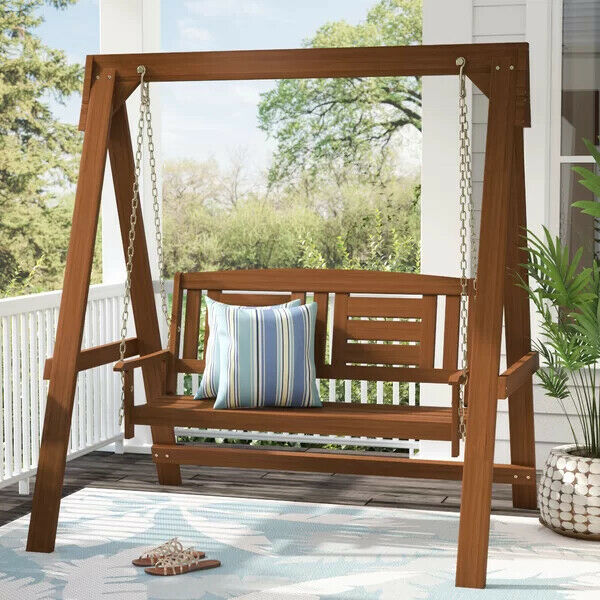 Outdoor Porch Swing Set Front Stand Rustic Swings Patio Furniture .