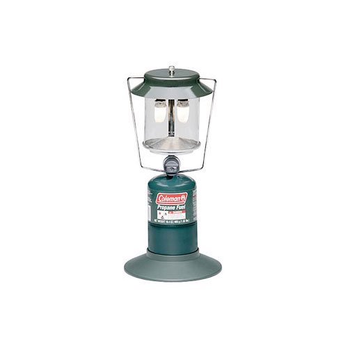 Coleman Two Mantle Compact Propane Gas Lantern for Outdoor Use .