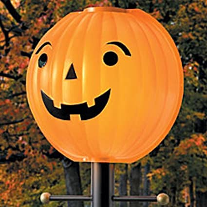 Amazon.com: Thanksgiving Pumpkin Jack O Lantern Lamppost Cover .