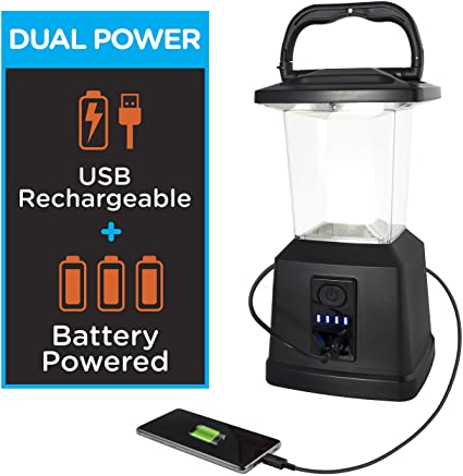 Amazon.com: Enbrighten LED Rechargeable Lantern, 11”, USB Power .