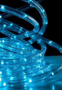 LED Rope Lights 33 foot Aqua Blue 8 different settings $21 each .