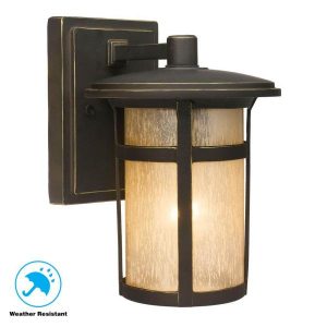 Home Decorators Collection Round Craftsman 1-Light Dark Rubbed .