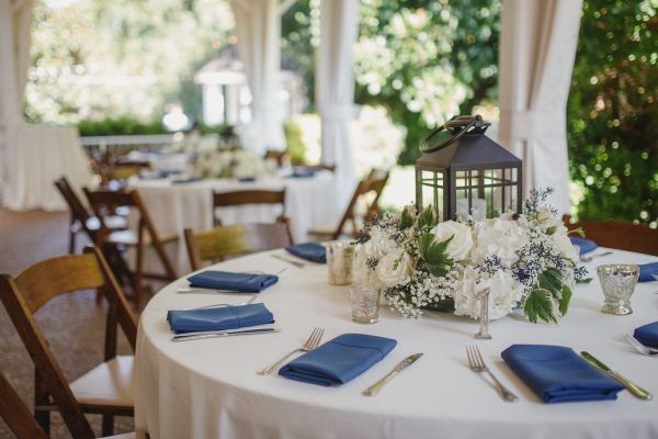Sophisticated Ivory and Blue Wedding | Wedding table settings .