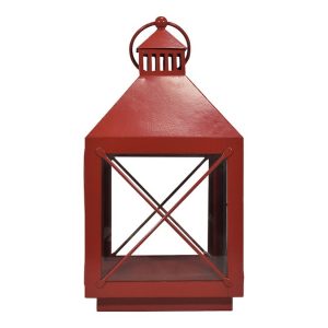allen + roth 8-in x 14.4-in Red Powder Coated Metal Pillar Candle .