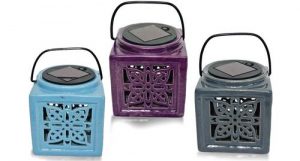 Enchanted Garden™ 4" Ceramic Solar Lantern - Assorted Styles at .