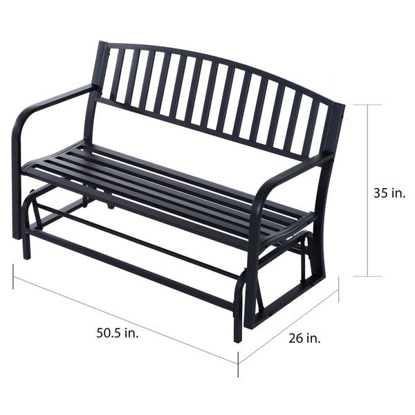 Shop Outsunny 50" Outdoor Patio Swing Glider Bench Chair with High .