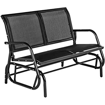 Amazon.com: Outdoor Patio Swing Glider Bench-Loveseat Mesh Seating .