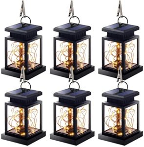 Solar Lantern Lights Outdoor, 6 Pack Hanging Lanterns Lights Solar .